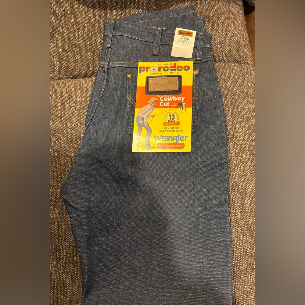 Wrangler Men's Blue Jeans. Pro Rodeo Original Fit 34 x 36. Brand New!